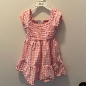 Toddler Girls Gingham Poplin Ruffle Dress